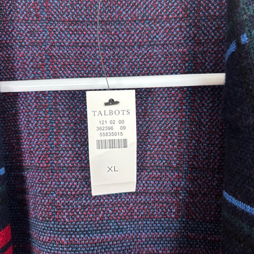 Talbots Merino Wool Coatigan Women’s Size XL In Cabin Plaid Longline Pockets NWT - Picture 5 of 8